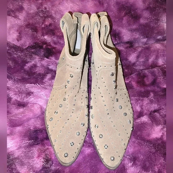 SAM EDELMAN Brian Star Studded Ankle Boots Suede Size 6 - Picture 2 of 13